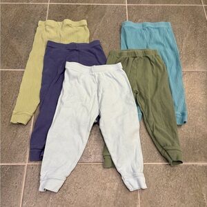 5 pairs Cloud Island cotton baby/toddler pants, 18mo. Blue, green. GUC